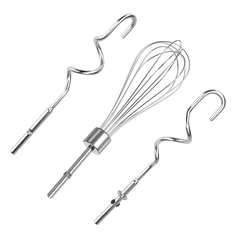 3Pcs For Kitchenaid Whisk Attachment Replacement Beaters Of Dough Hook And Whisk for Kitchenaid & Hand Mixer
