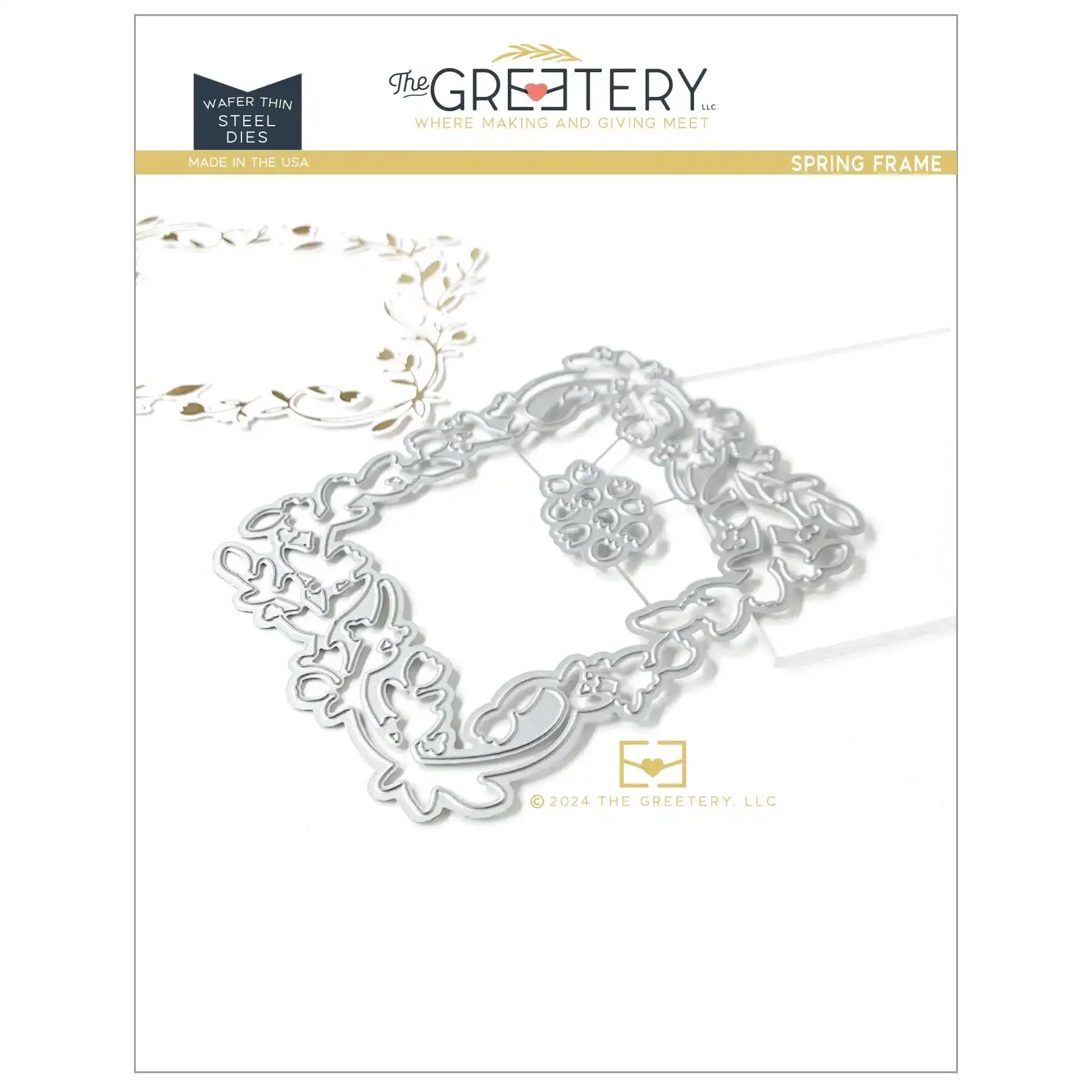 

Spring Flowers Frame Metal Cutting Dies Hot Foil for DIY Scrapbook Supplies Craft Handmade Make Card Punch Embossing Template