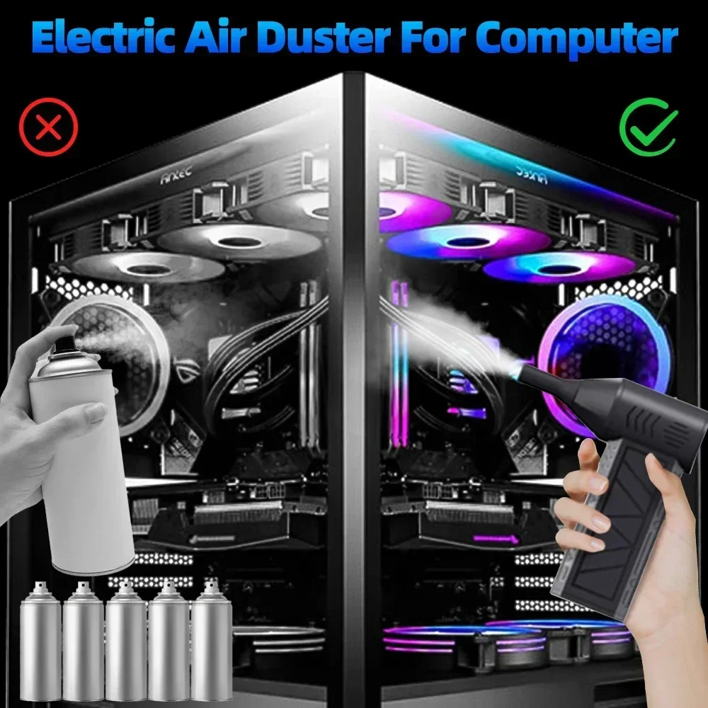 130000RPM Mini Turbo Jet Fan Electric Air Duster Adjustable wind speed Turbo Violent Blower Rechargeable with Light Car Cleaning 4