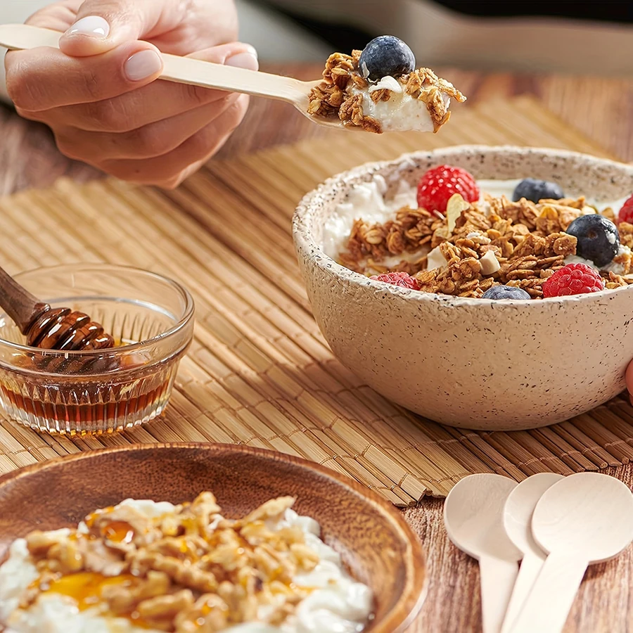 50/100PCS 14cm Disposable Wooden Spoon and Fork Set – Eco-Friendly Biodegradable Tablew... - SKU WSF17188 - UGI Packaging