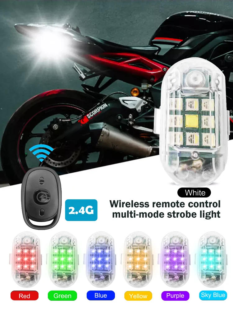StrobeLightMotorcycleLedFlashAnticollisionWarningLamp