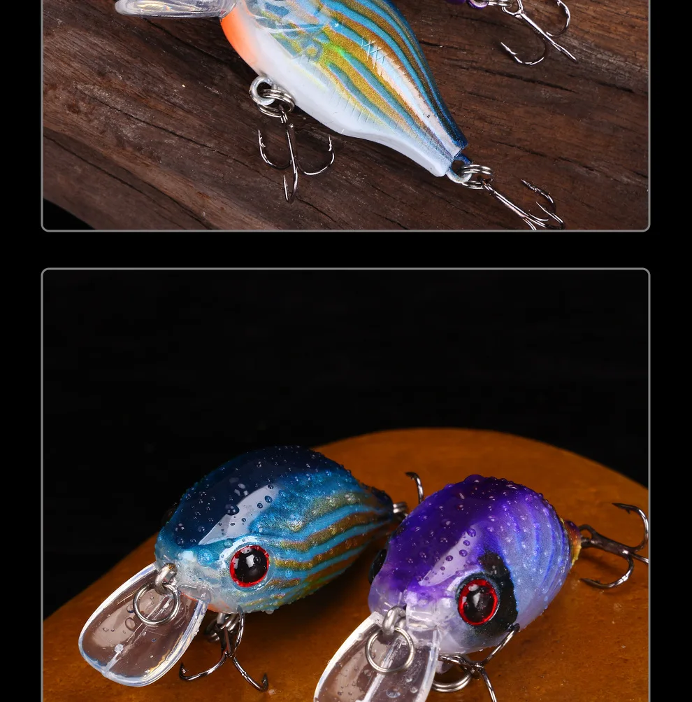 Angelköder, 3D-Druck, Kurbelköder, 4,3 cm, 8 g, kleiner fetter Fisch, harter Köder, laute Stahlkugeln, integrierte Kunstköder, 1 Stück AUSVERKAUF – Detail 17