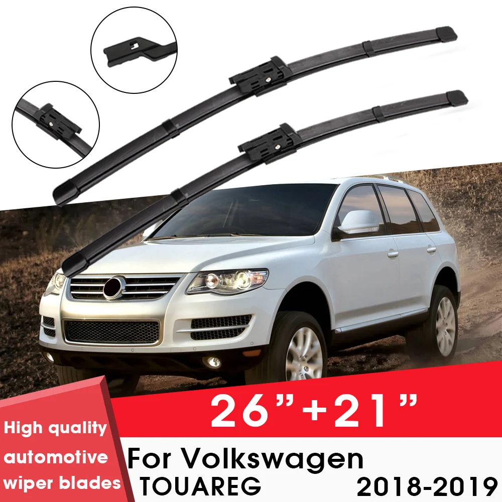 

Car Wiper Blade Blades For Volkswagen TOUAREG 2018-2019 26"+ 21" Windshield Windscreen Clean Naturl Rubber Cars Wipers