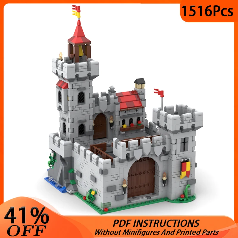 

MOC Medieval Street View Lochside Castle Small Town Building Blocks DIY Architecture Assemble Brick Children Toy Christmas Gift