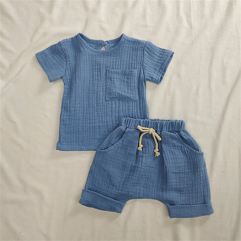 2 Pieces Babies Outfit Set Cotton Newborn Baby Girl Clothes Boys Toddler Romper T-shirts and Shorts Infant Design Soft Clothes 4