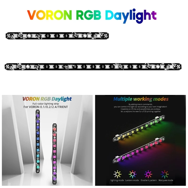 Voron 0.1/0.2/2.4 3D 프린터용 Y5GE RGB 라이트 바 일광 우수한 내마모성