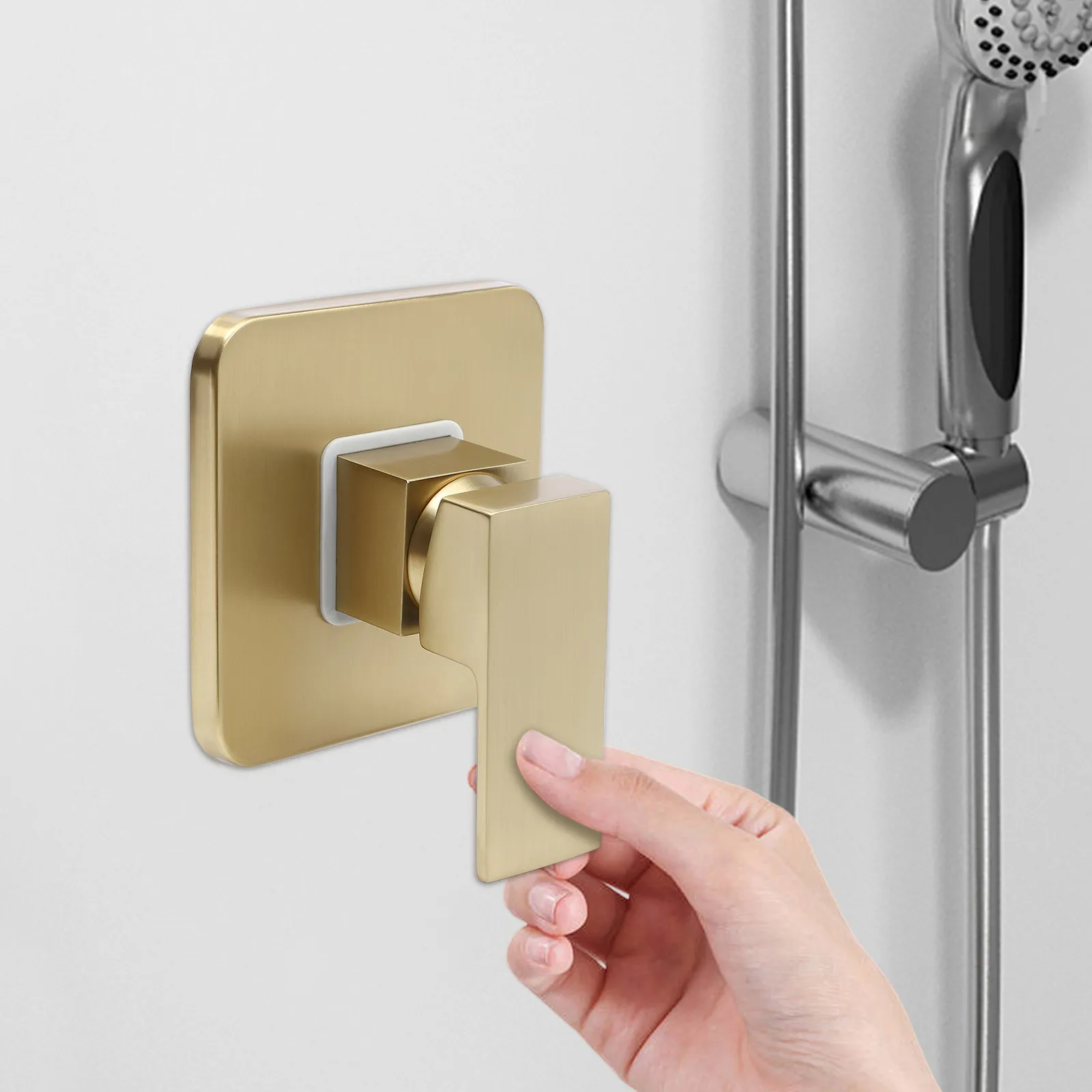 Shower Mixer Valves Wall Mount Brass Faucet Shower Mixer Fixtures Rough-In Valve Bathroom Trim Kit Handle Tub Valve