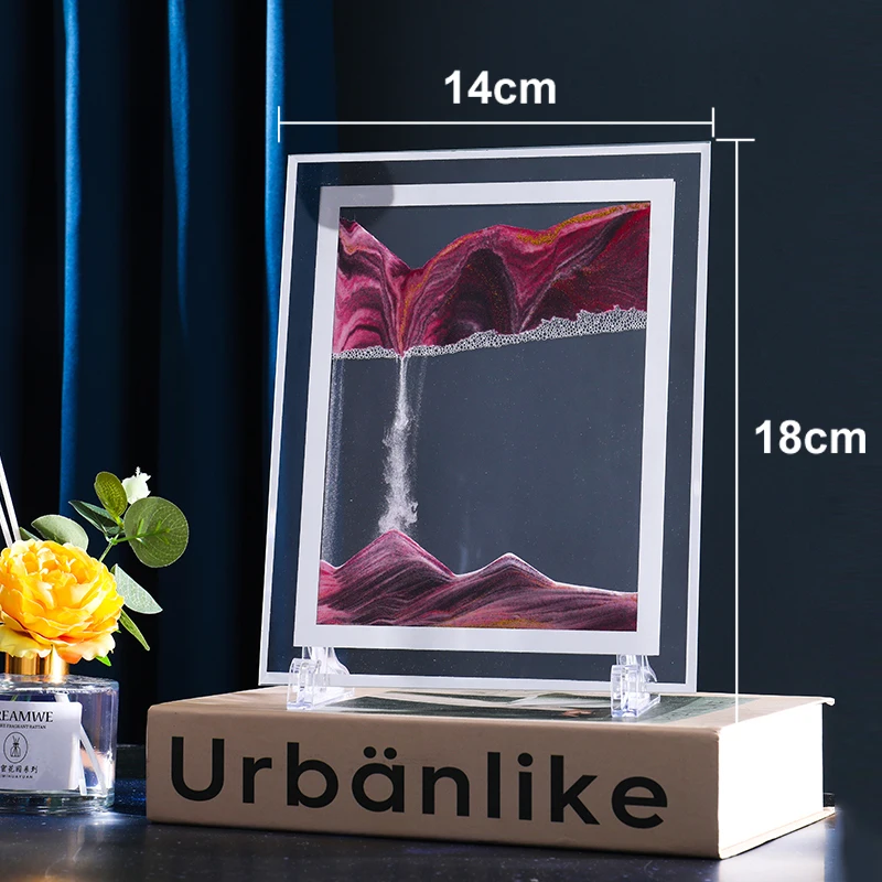 Figurines & Miniatures luxury 3D Moving Sand Glass Hourglass Art Picture Deep Sea Sandscape In Motion Display Flowing Sand Frame For Home Decoration Painting miniature animal figurines porcelain Figurines & Miniatures