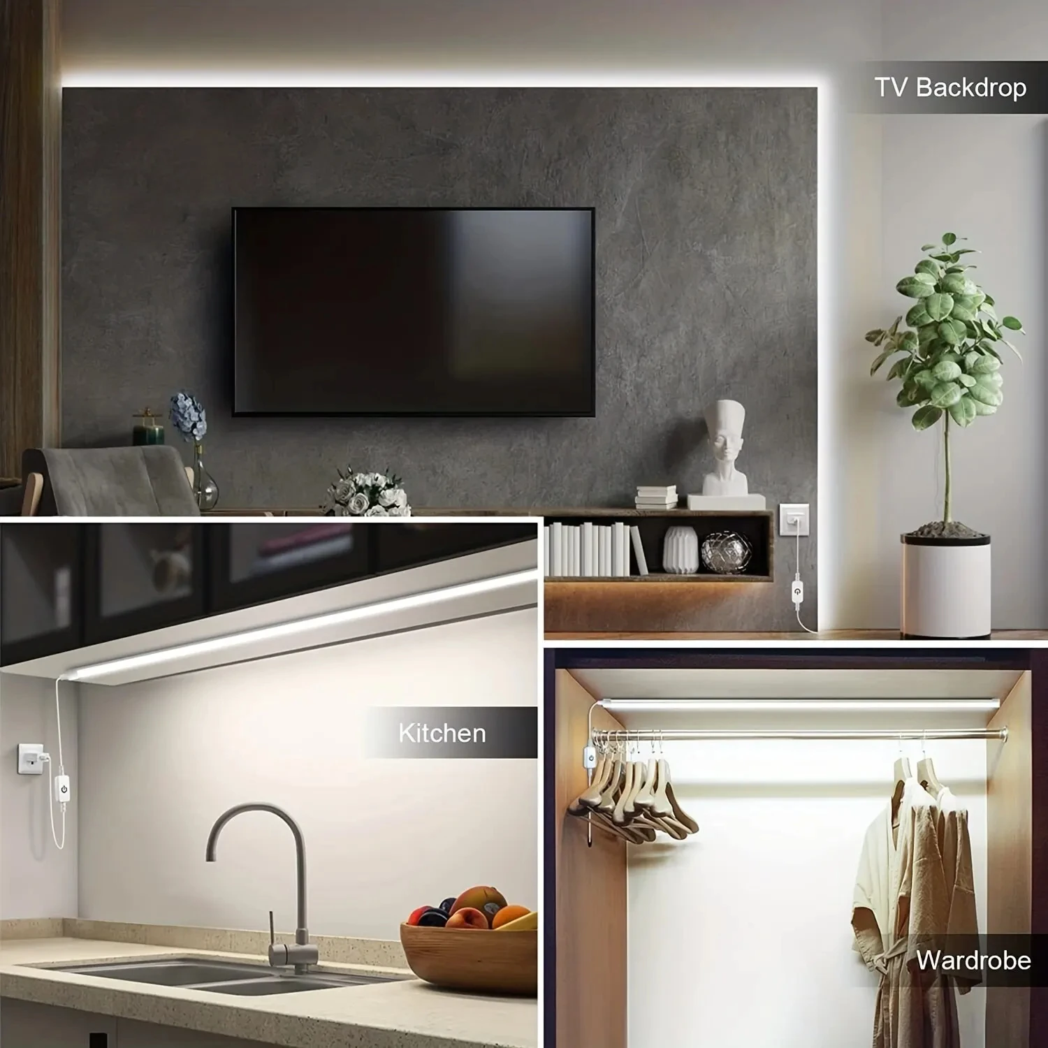 5V USB LED Strip Silicone Neon Sign Light 3535 Touch Switch Dimmable Waterproof Flexible Ribbon Tape Lamp for Room Home Decor 6