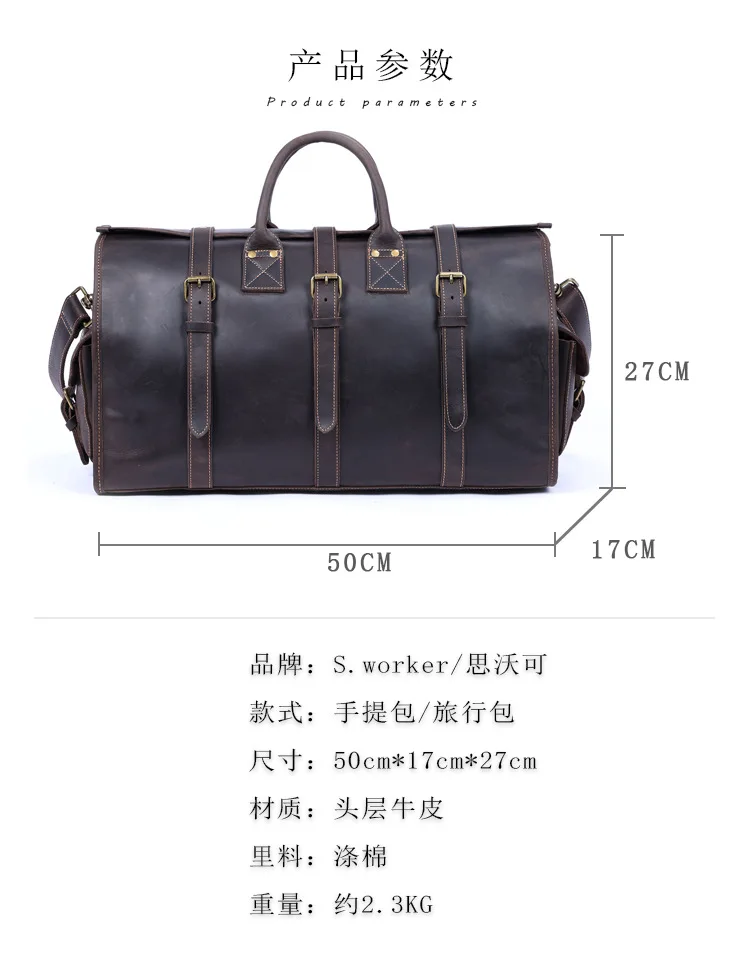 PNDME Designer-Reisetasche aus handgefertigtem Crazy-Horse-Rindsleder für Herren, Vintage-Luxus-Fitness-Handtasche aus echtem Leder mit großem Fassungsvermögen – Detail 2
