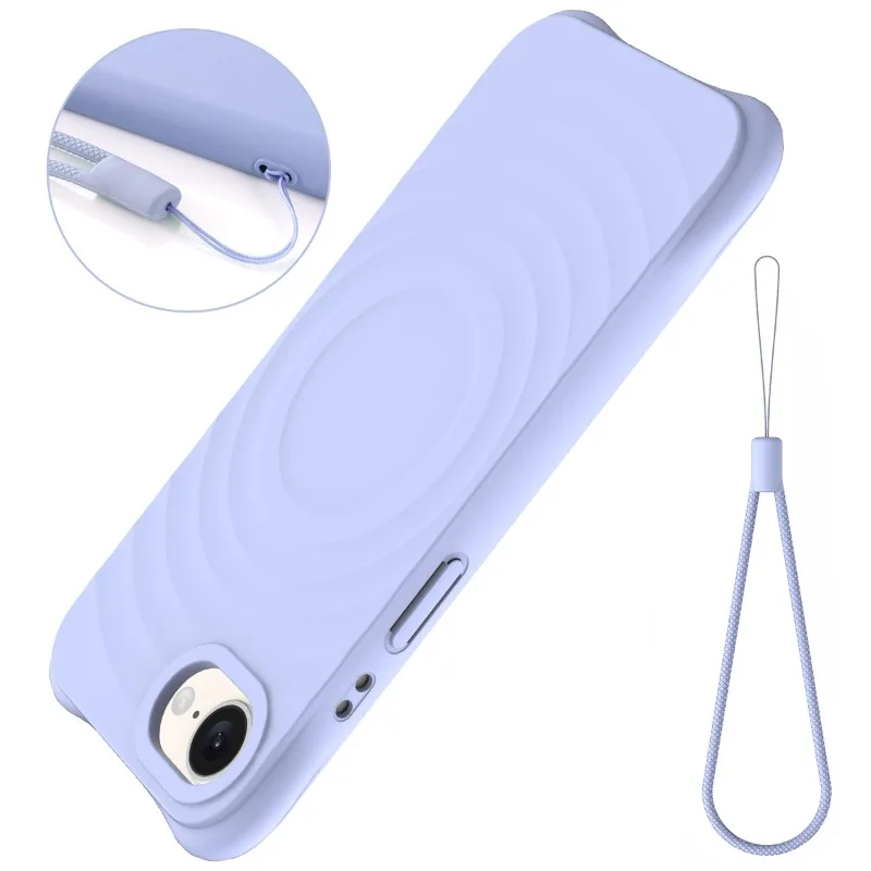 Microfiber Ripple Liquid Silicone Magnetic Case with Matte Finish