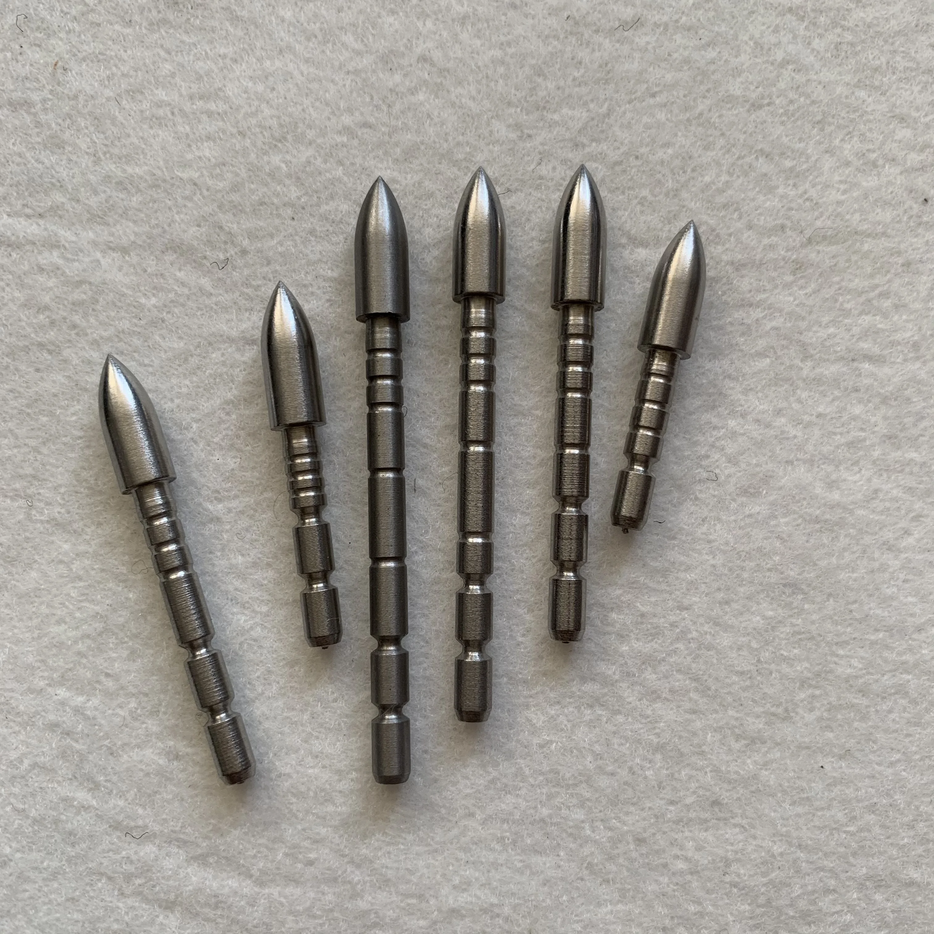 Archery Arrowhead 12pcs Stainless Steel Bullet Point Tip For ID 4.2 mm Arrow Shaft Arrow Head 70 80 90 100 110 120 Grain ID 4.2mm OD 6.0mm