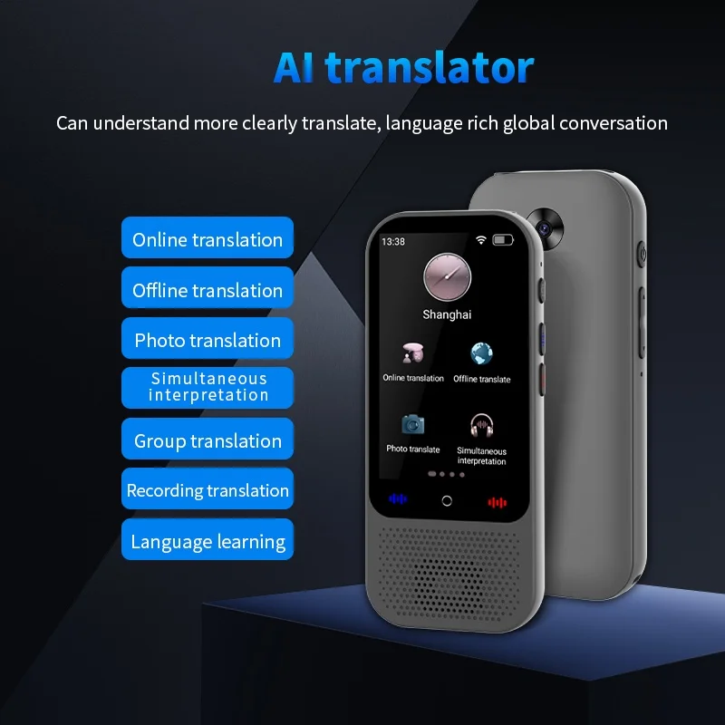 S80 Pro AI Translation Device Real-Time Smart Voice Photo Translator 138 Languages 18 Offline Portable Text Voice Translating voice translator language translator