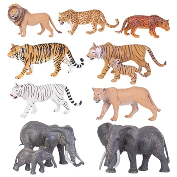 Animali selvatici africani elefante leone ghepardo modello simulazione Big Mammoth Action Figures giocattolo educativo in PVC per regalo per bambini