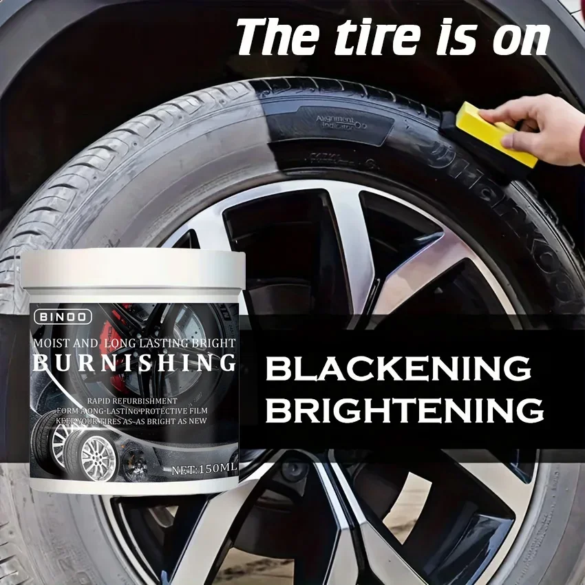 Tire Blackening Coating Wax-Hydrating Luster and Protection, Anti-Aging Tire Care Coating with Sponge Applicator