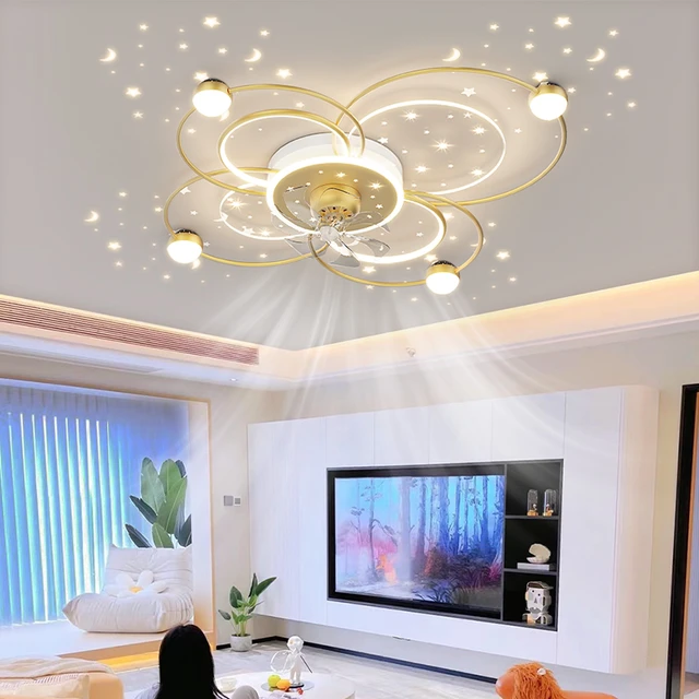 Super Quiet Fan Lamp Living Room Modern Fan With Lamp Bedroom Fan Lamp  Ceiling Fan Lamp