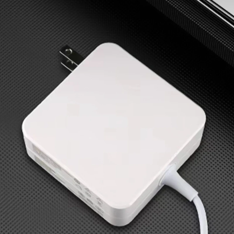 65W Type C Adapter Wire Laptops Charging Head Portable USB C Type Plug 2Pin Flat Plug H8WD