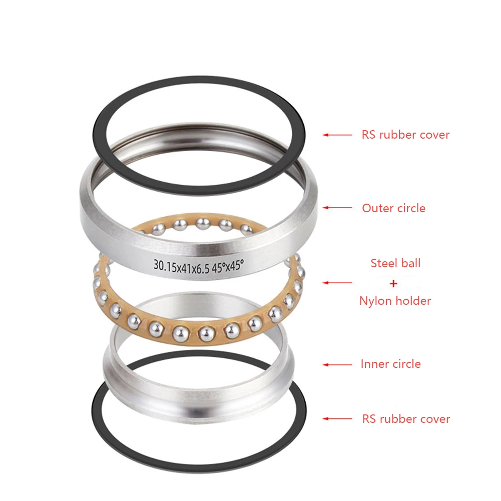 Bicycle Ball Bearing Bike Headset Bearings MTB Road Bicycle Headset Bearing 41/41.8/51/52mm MTB Steering Bearings Bike Accessories Cycling Repair Parts 1/3/5PCS