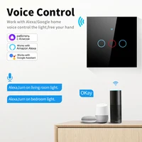 Tuya Smart Wifi Wall Touch Switch No Neutral Wire Required Wireless Remote Control EU Switch 1-4Gang for Alexa Google Home Alice - Image 2