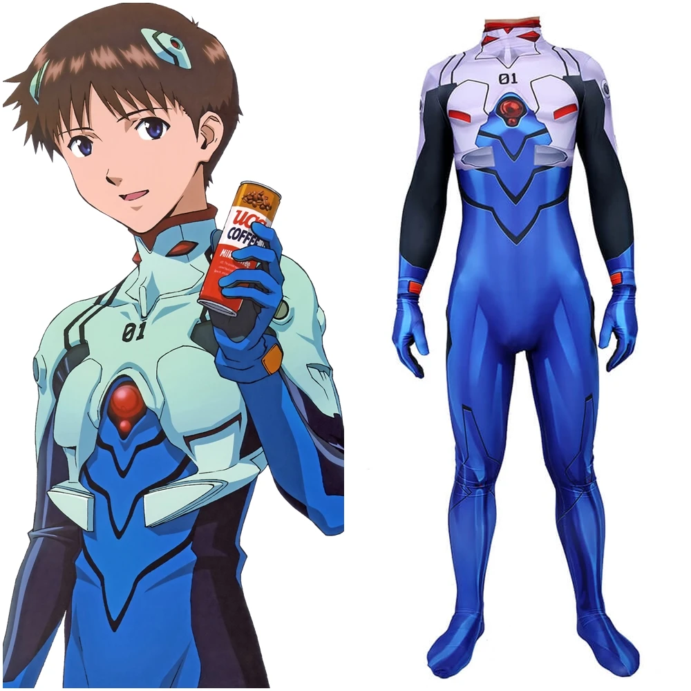 Ikari Shinji Costume Cosplay Plugsuit Jumpsuit Bodysuit Adult Kids