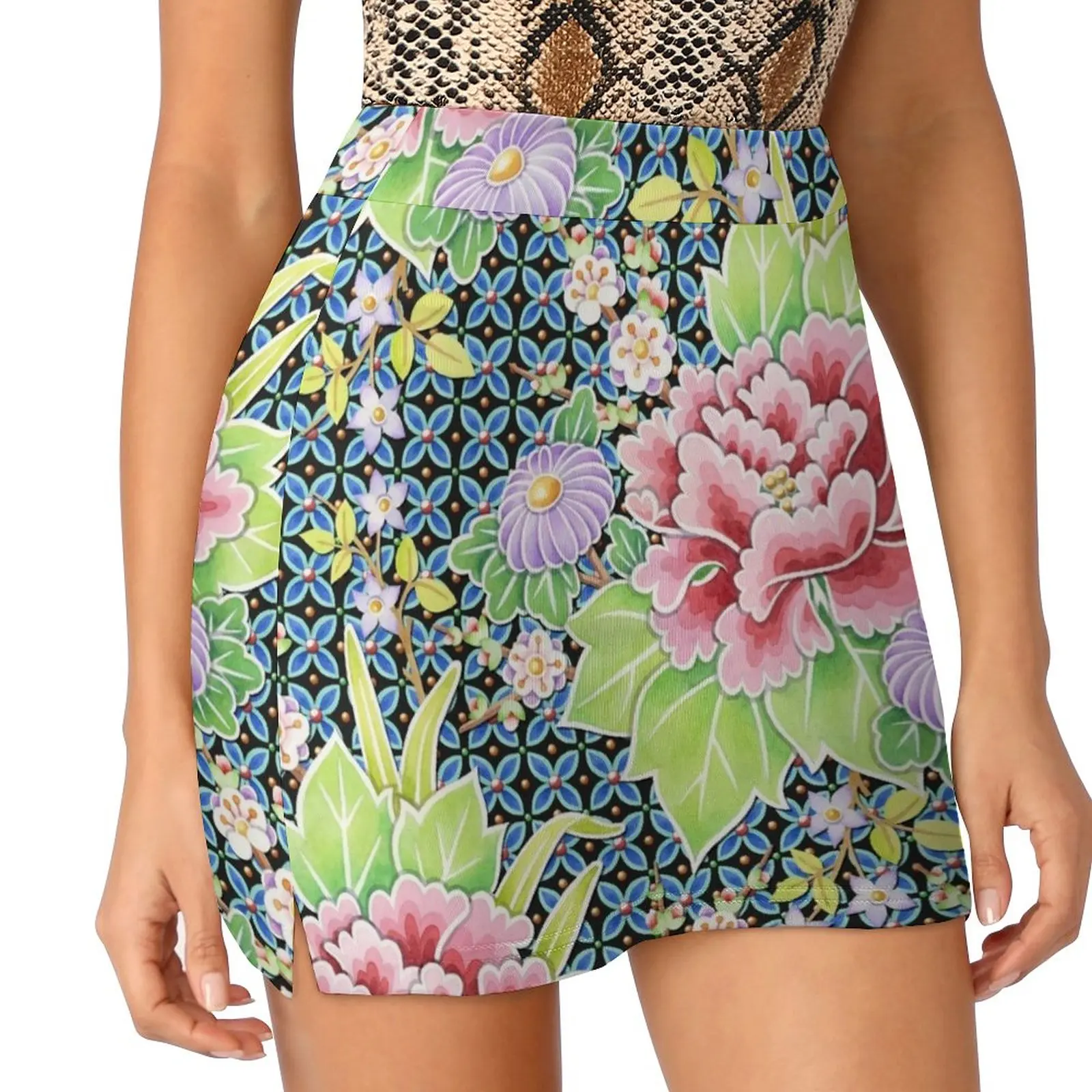 

Kimono Bouquet Brocade Light proof trouser skirt Summer women's clothing summer skirts short skirts for women