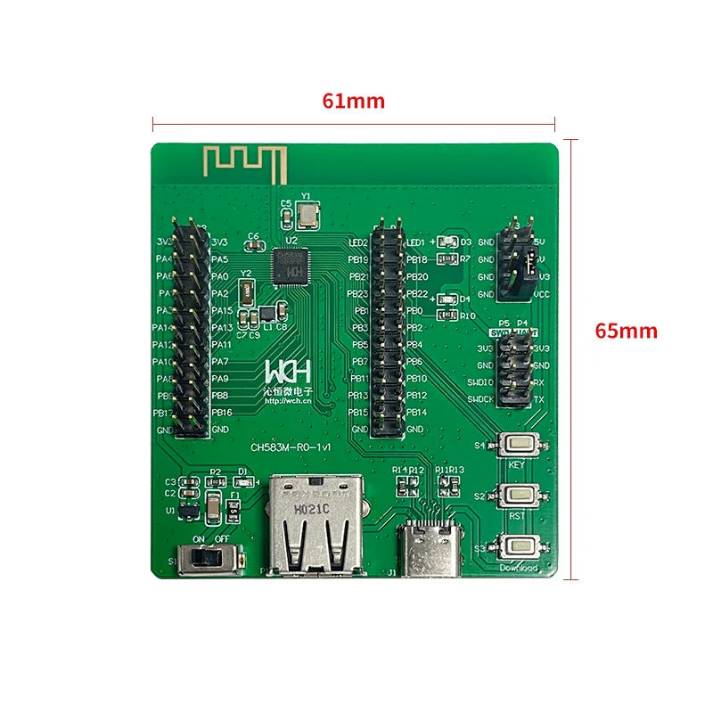 2Pcs/Lot CH582M/CH583M Evaluation Board 32-bit RISC-V Core BLE 5.3 Specification