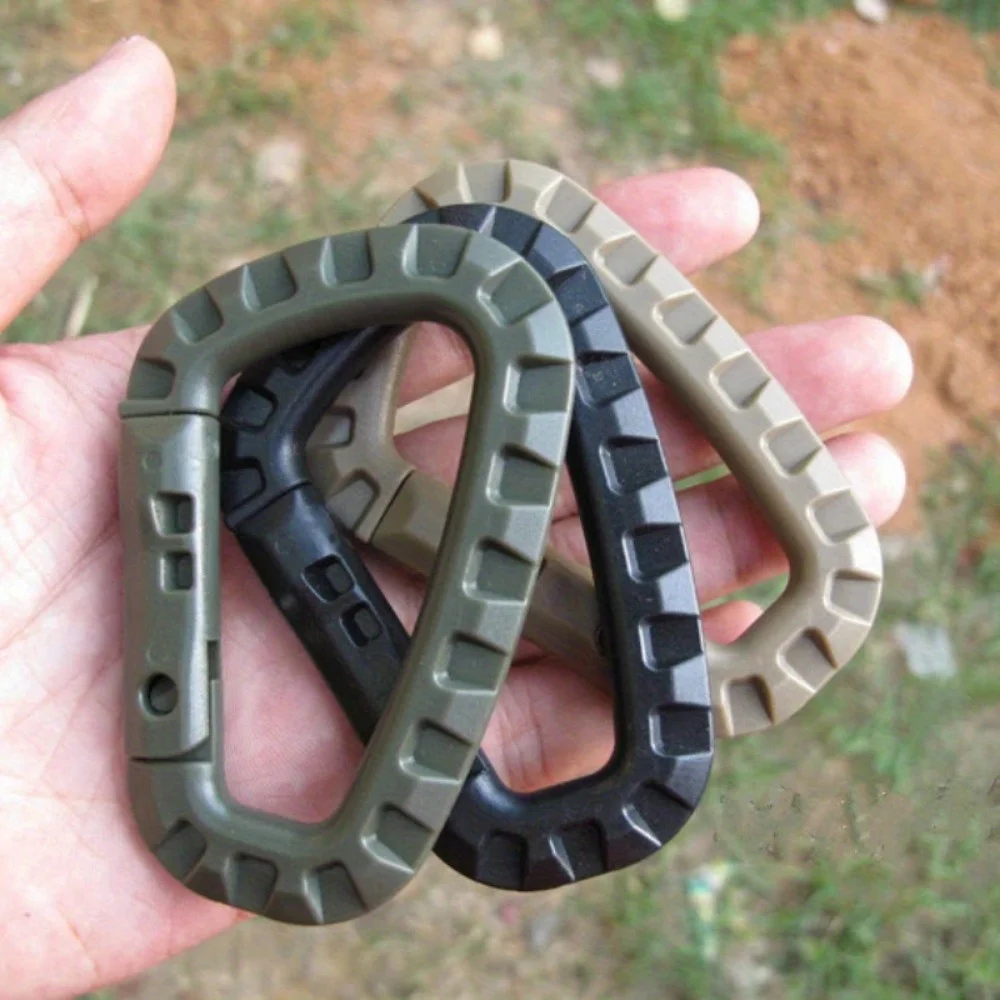 5Pcs/set Backpack Buckle Fast Tactical Carabiner Plastic Hook D Shape EDC Gear For Outdoor Camping
