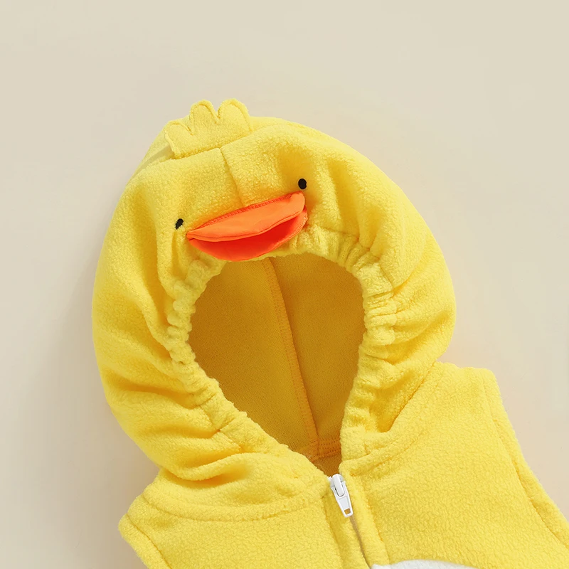 Lovely Chick Romper Baby Boy Girl Halloween Costumes Animal Cosplay Hoodie Romper Jumpsuit Bodysuit Stripe Leg Warmers 3