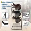 Heavy Duty 3 Tier Freestanding Saddle Rack Stand, 76cm x 76cm x 173cm Rotatable & Removable Arms, Horse Tack Organizer for English & Western Saddles, Blankets & Gear, Black Stable Storage