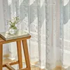 1PC Lace Curtain Gauze Curtain Retro Literary Small Fresh Pastoral Style Window Screen Bay Window High-end 1