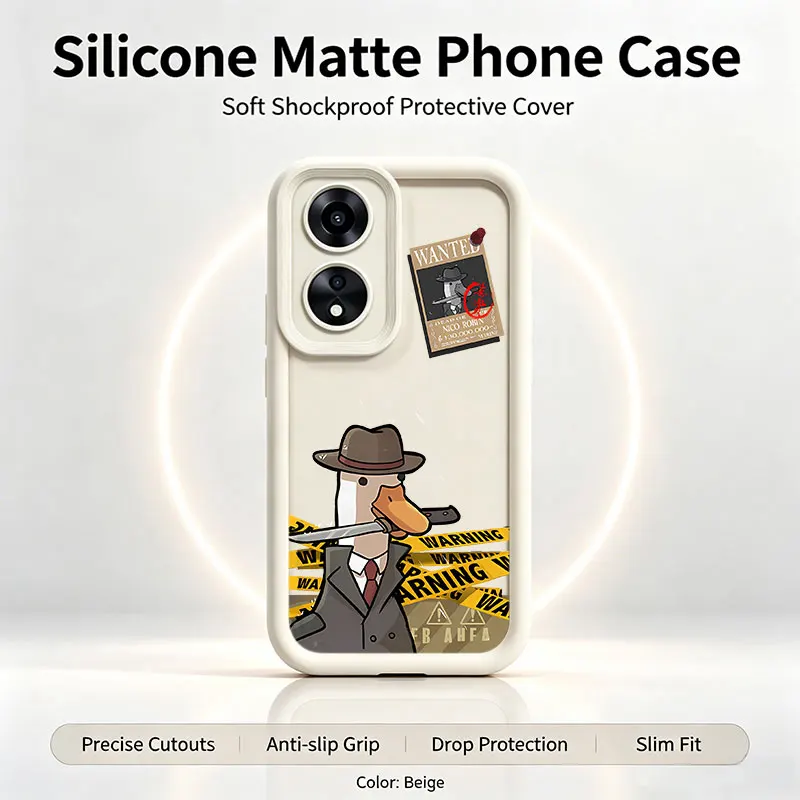 Whimsical Fighting Duck Silicone Phone Case
