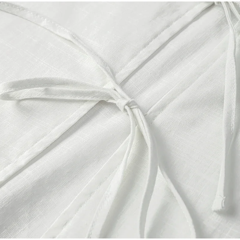 Fashion V-neck Lace Up Shirts Women Spring Summer New Casual Long Sleeve Blouse For Female Solid Elegant Street Lady Tops