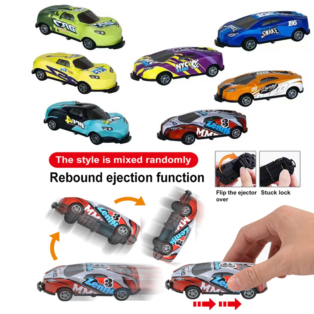 Stunt – 16 Auto Giocattolo Jumping Pull-Back, In Lega E ABS, Girevoli 360°, Per Bambini 3+