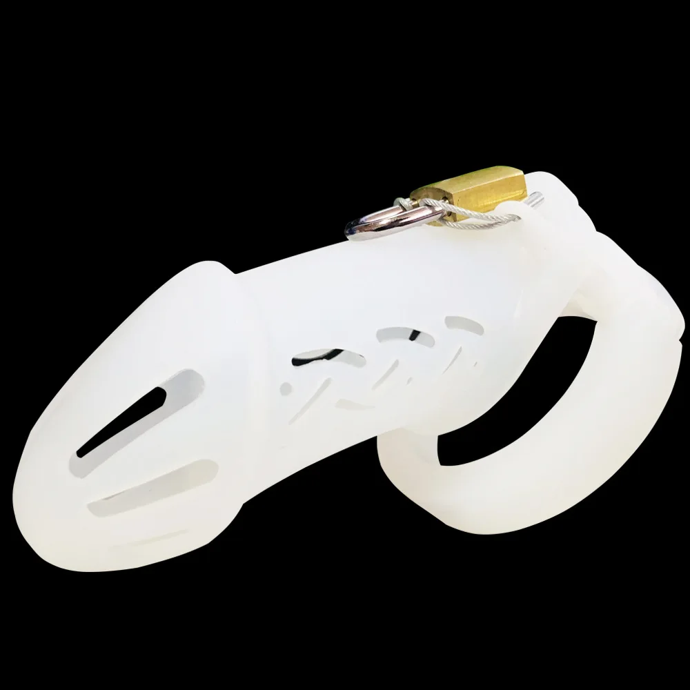 Silicone Chastity Lock Cock Cage Adult Colorful Soft Silicone Penis Belt Male Bondage Toys Abstinence Prohibition Erection BDSM