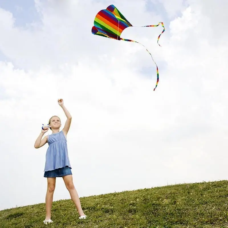 

Colorful Mini Pocket Kite Kids Outdoor Toys Double Tail Pouch For Outdoor Entertainment Sports Software Kite Flying Toys W8Z7