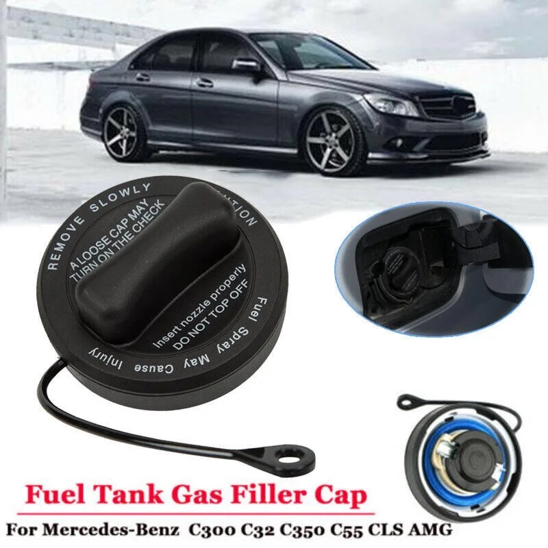 

Car Fuel Gas Tank Filler Cap For Mercedes-Benz C230 C240 C300 E320 E430 2214700605 With Strap