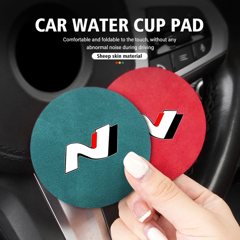 Car Coaster Drink Bottle Holder Anti-slip Mat 2pcs for Hyundai Sonata i30 i20 Tucson Elantra Kona N Line cup holder coasters,car coaster pads