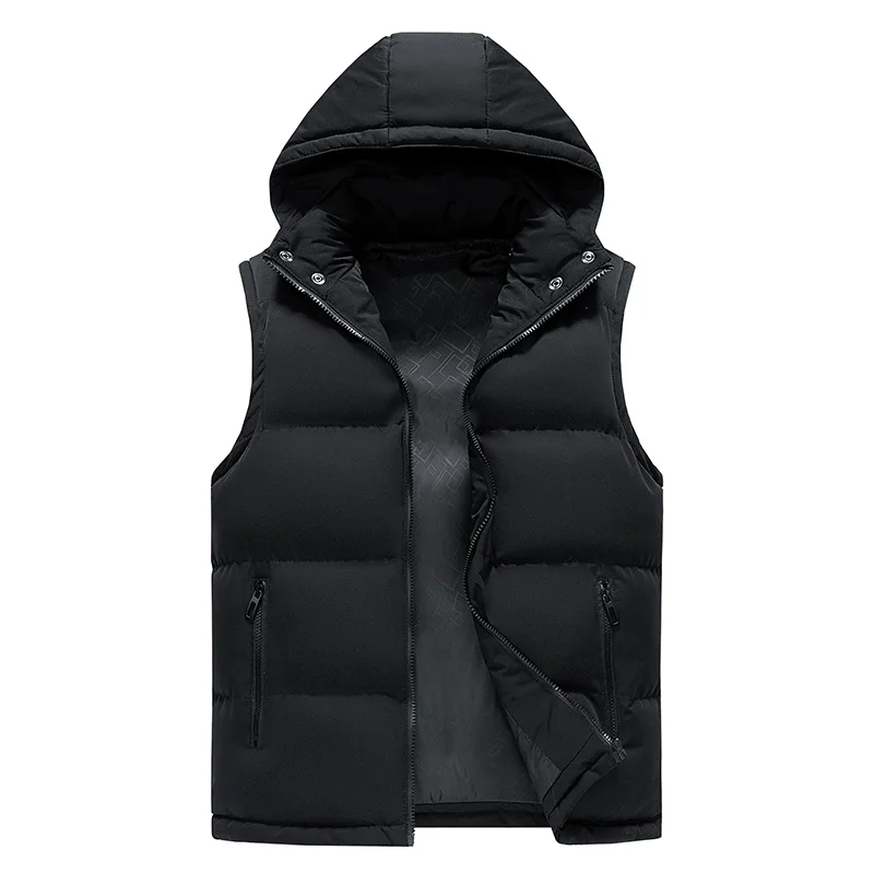 Japanese Hooded Down Vest Windproof Neck Protection Warm Men down vests