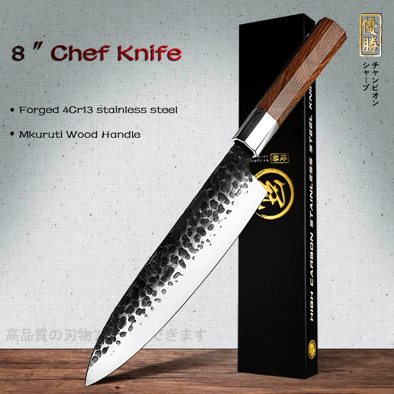 

Grandsharp Handmade Chef Knife Japanese Kitchen Knives 4cr13 Steel Gyuto PRO Slicing Cooking Tools African Wood Handle Gift Box