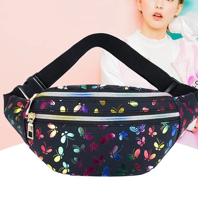 Printed Waist Bag Women Fanny Pack Colorful Girls Bum Bag Travel