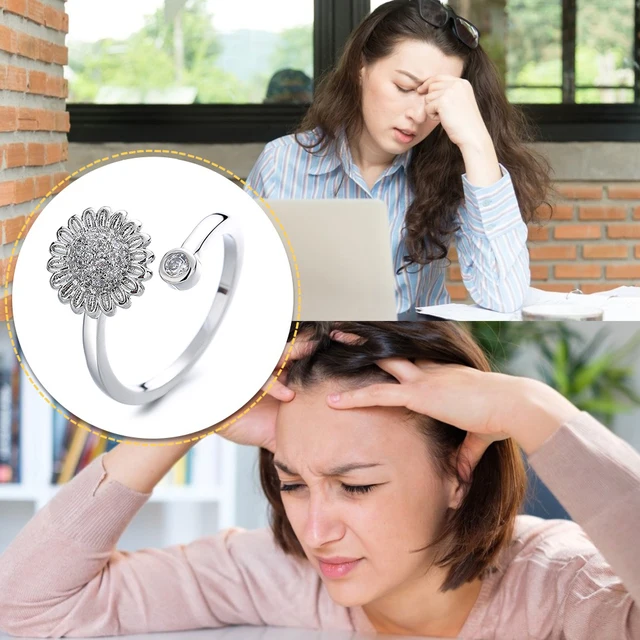 Anti Stress Rotation Jewelry Simple Versatile Adjustable Opening Decor Ring 3