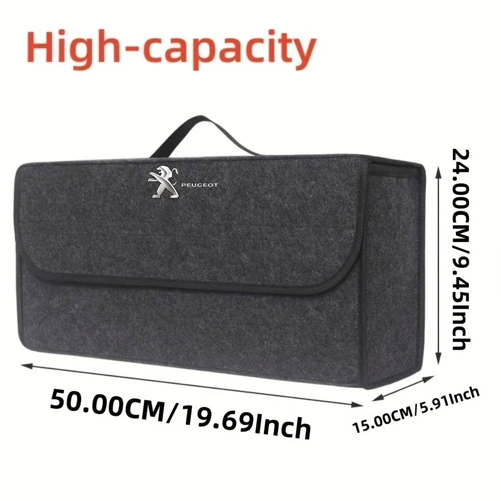 Car felt cloth storage bag folding storage box for Peugeot 308 408 508 RCZ 208 3008 2008 206 207 307 Car Gadgets