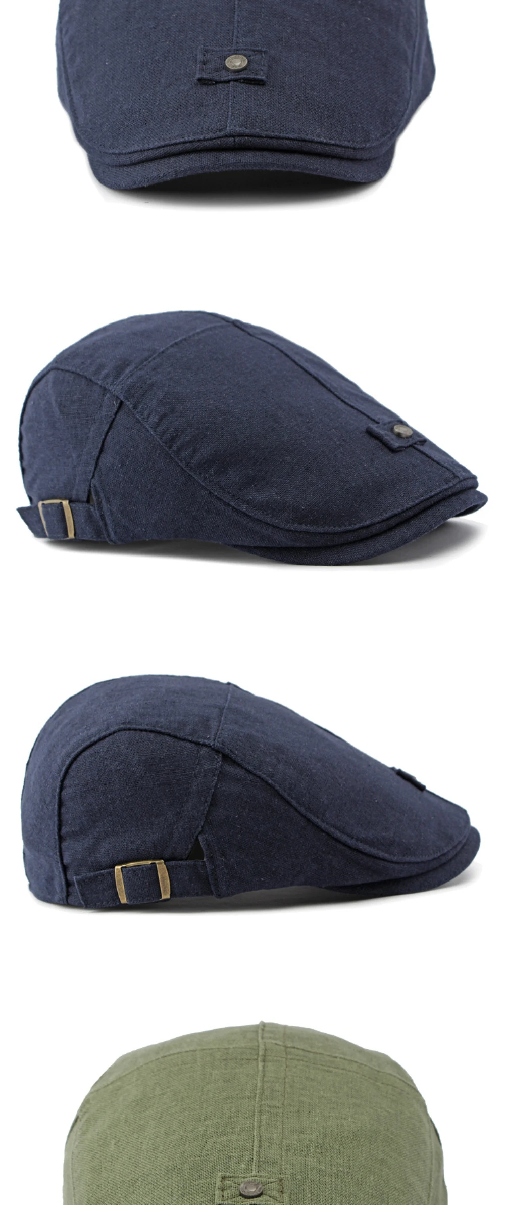 HT4615 Baskenmütze Frühling Sommer Atmungsaktive Leinen-Flachmütze für Männer und Frauen Künstler-Malermütze Verstellbare Herren- und Damen-Baskenmützen – Detail 6