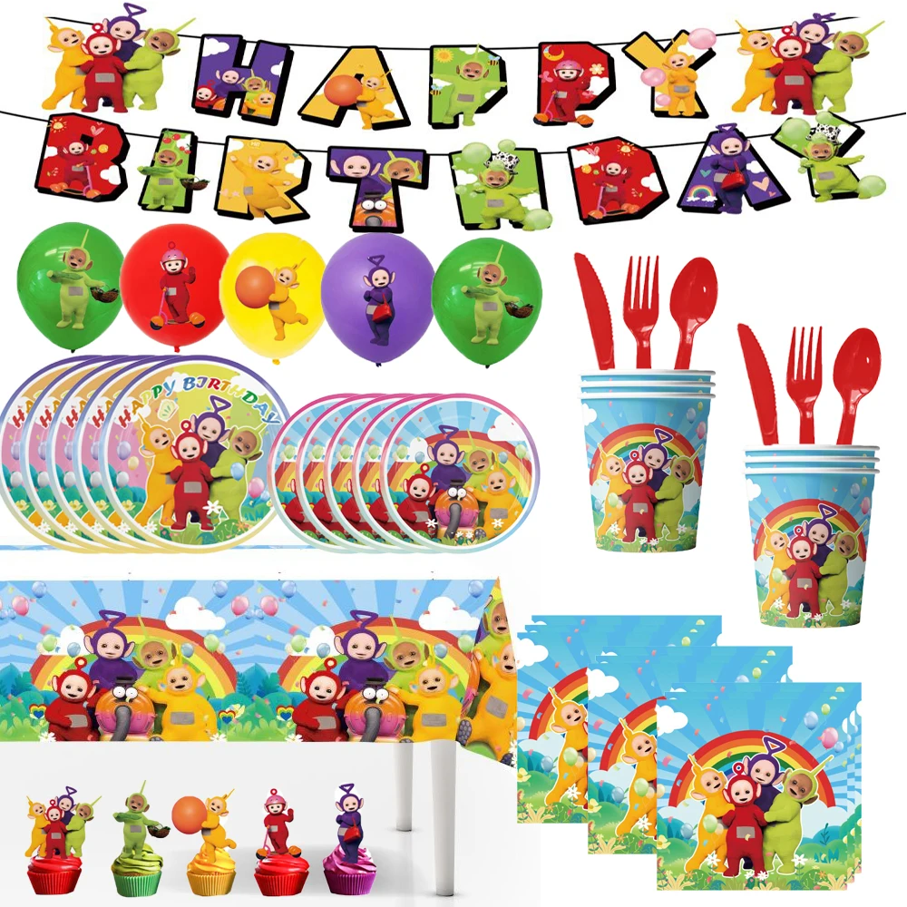 Teletu-bbies-Theme-Birthday-Party-Decoration-Supplies-Cup-Plate-Kids ...