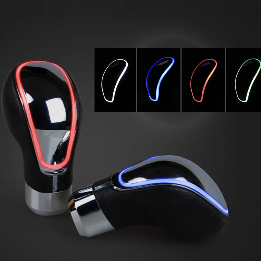 Universale 7 Colori Cambia Auto Auto Auto Touch Attivato Linea LED Manuale MT Pomello Del Cambio Manopole Del Cambio Misura Per Honda Toyota Nissan