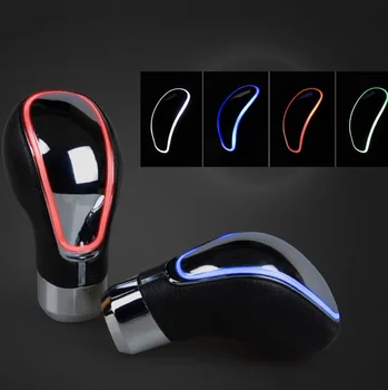 Universale 7 Colori Cambia Auto Auto Auto Touch Attivato Linea LED Manuale MT Pomello Del Cambio Manopole Del Cambio Misura Per Honda Toyota Nissan