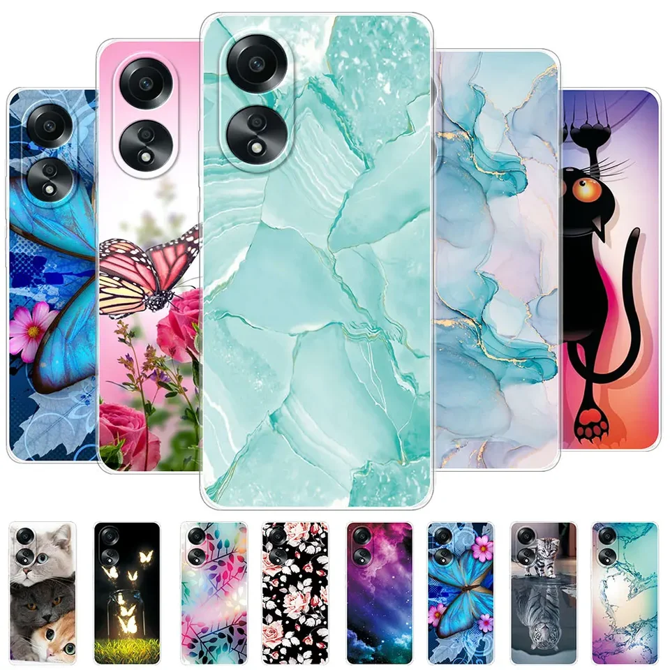 B9026-Z-Pour OPPO A58X--Coque de protection en silicone souple avec