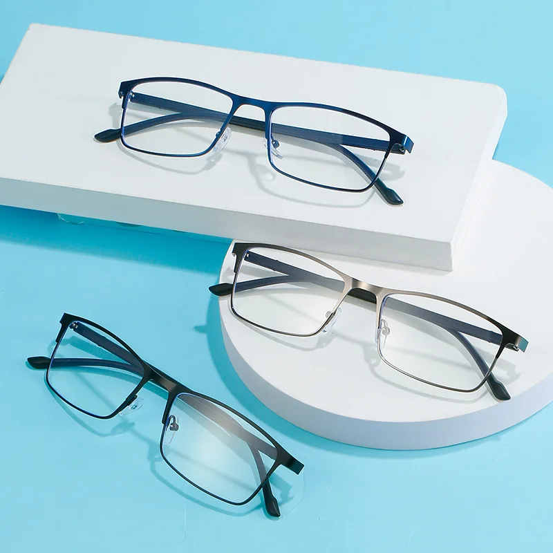 Myopia Glasses Men Classic Blue Light Blocking Eyeglasses Metal Frame Optical Nearsighted Eyewear -1.0 -1.5 -2.0 -2.5 To -6.0