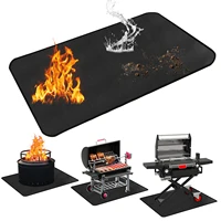 Large Fire Blanket Double-Sided Fireproof Grill Pad Under Grill Mat Grill Fireplace Fire Mat Oil-Proof Waterproof BBQ Protector 1