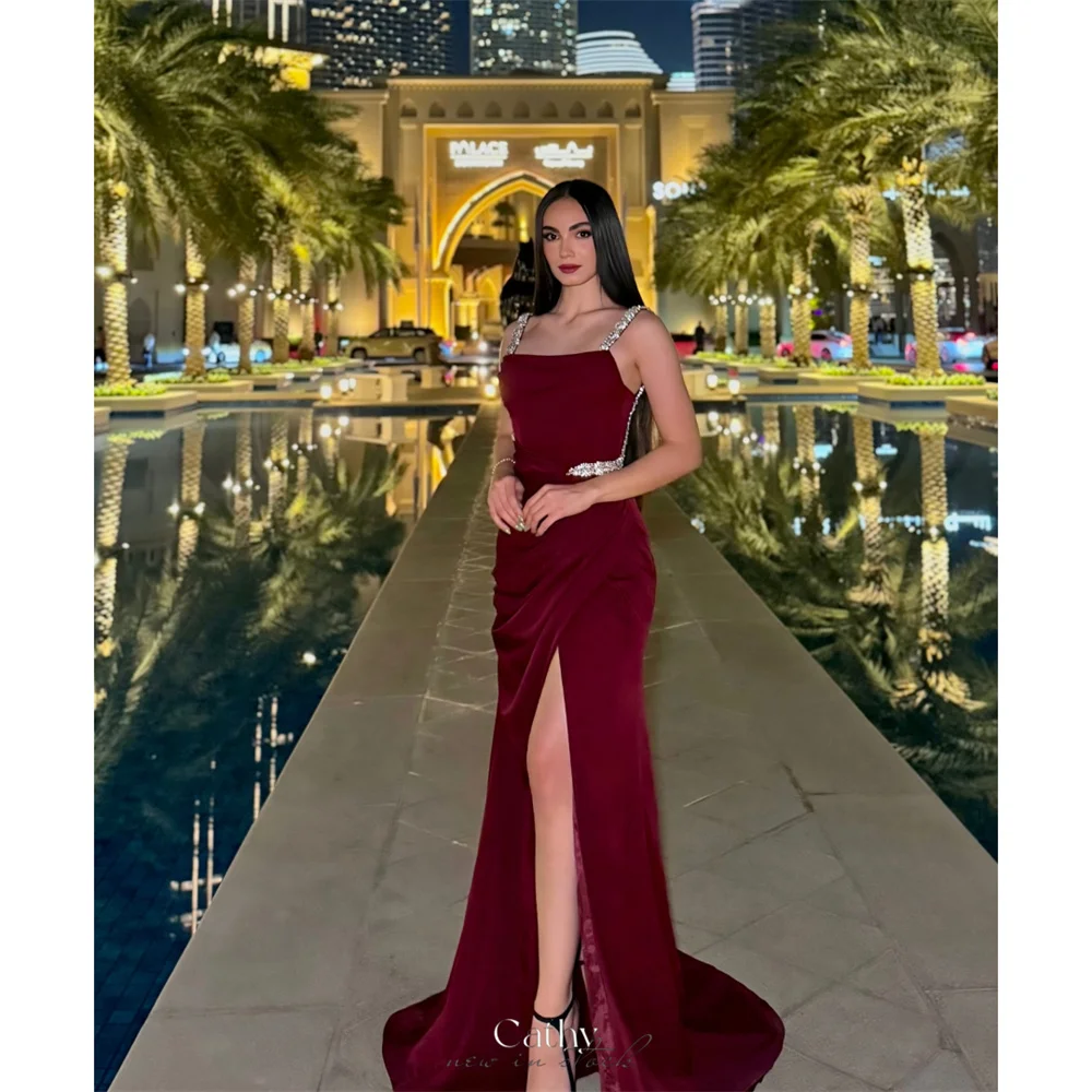Cathy Customized Purple Luxury Rhinestones Mermaid Prom Dress Off The Shoulder vestidos de noiva Floor-length Formal Evening main image 1